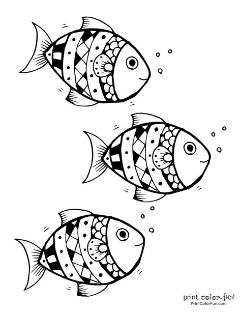 140+ free fish coloring pages & color clipart: Swim through a sea .